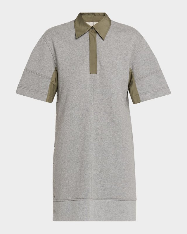 Short-Sleeve Combo Polo Dress